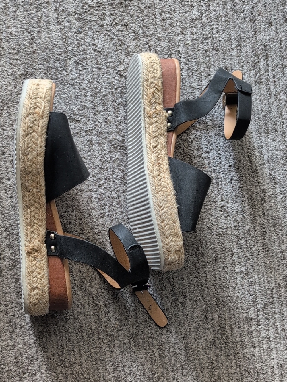 Women’s Black Espadrille Platform Sandals
